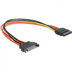 Delock 60131 Power SATA 15 Pin male > SATA 15 Pin female hosszabbító kábel 30 cm